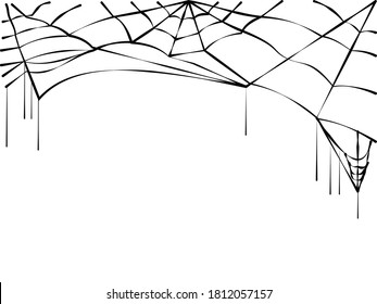 Black spider web. Vector illustration 