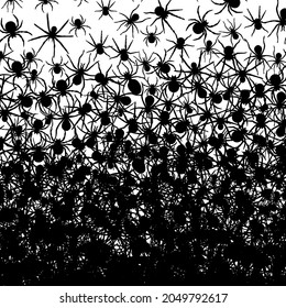 Fondo de arañas abstractas. Ilustración vectorial.
