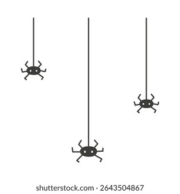 Black spiders hanging on spiderweb