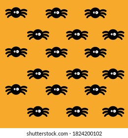 Black Spiders Pattern Halloween Background Vector Design