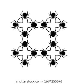 Black spiders pattern. Isolated vector illustration. Use for printing, posters, T-shirts, textile drawing, print pattern. Follow other spiders patterns in my collections.