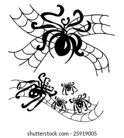 Black Spiders Tattoo-Vector image