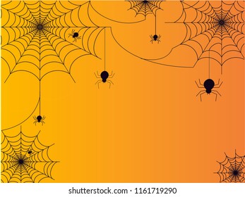 black spiders vector for halloween day on gradient background