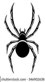Black spider.Vector isolated.
