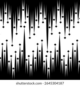 Black Spiked Lines with Hanging Diamond Effect