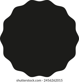 Black spiky circular shape for a modern price tag design - stock vector