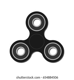 Black spinner, flat design, white background