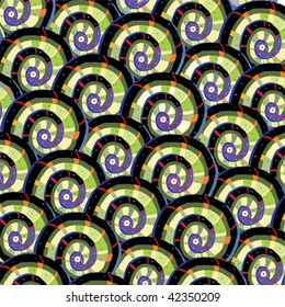 black spiral background with curl