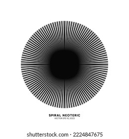 Concepto de diseño de espiral negra. Elemento de diseño de línea de círculo creativo para símbolo, identidad y tecnología. Vector, 2022-2023