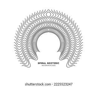 Black spiral design concept. Creative circle line design element for symbol, identity, and technology. Vector, 2022-2023