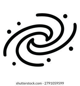 Black spiral galaxy design with dots on white background isolated on transparent background, isolated on white background, Vector, illustration
