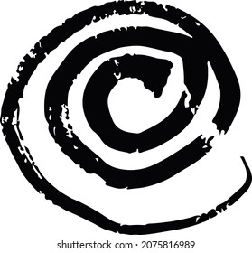 Black spiral in grunge style for you decorative design 