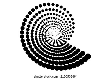 Black spiral Half tone. Vector illustration.