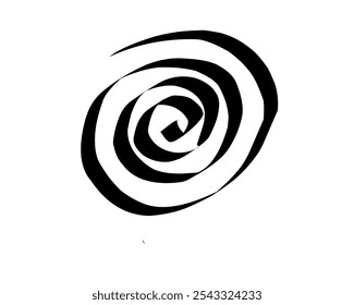 Black spiral pattern design, This pattern creates an optical illusion that can give the impression of movement.