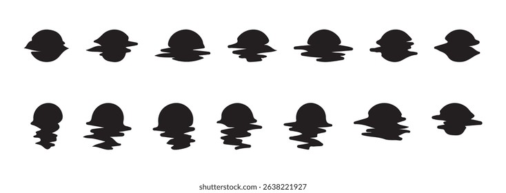 Black Spiral and Radial Burst Icons Set - Abstract Sunburst Vector Elements Collection. vector eps 10
