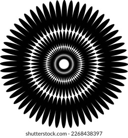 black spiral swirl vortex movement pattern design.