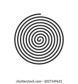 Black spiral symbol. Flat vector design element. Isolated on white background, eps. 10.