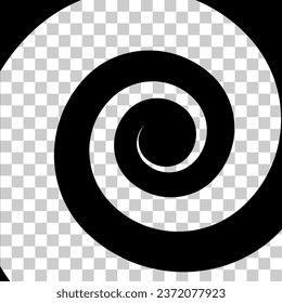 Black Spiral Twirl Abstract Geometric Background Retro Groovy No Transparent Background Vector EPS PNG Clip Art