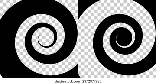 Black Spiral Twirl Abstract Geometric Background Retro Groovy No Transparent Background Vector EPS PNG Clip Art