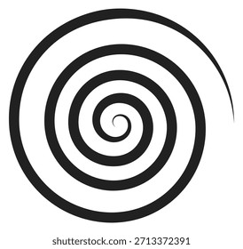 A black spiral with a white background