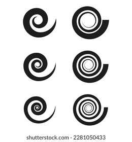 black spirals icons. Design element. Vector illustration.