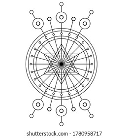 Black spiritual mystical line symbol