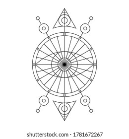Black spiritual mystical line symbol. Vector illustration