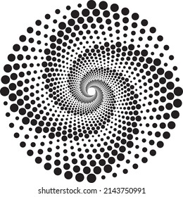 Black spirograph pattern on white background. Spiral vortex on white backdrop. Universe objects. Isolated vector illustration on bright background.