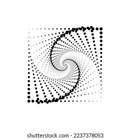 Black Spirograph square Half tone. Vector illustration.