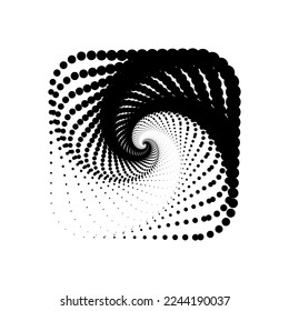 Black Spirograph square Half tone. Vector illustration.