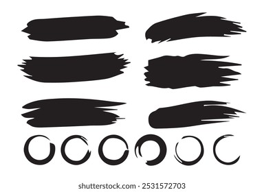 Black splash collection brush strokes.Vector Illustration EPS 1O