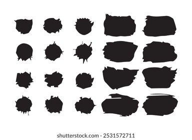 Black splash collection brush strokes.Vector Illustration EPS 1O