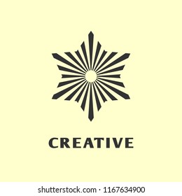 black splash in six angular vector design