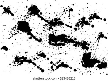 Black splashes hand made tracing from sketch Vector Illustration