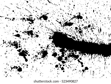 Black splashes hand made tracing from sketch Vector Illustration