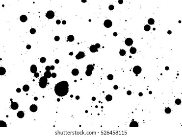 Black splashes hand made tracing from sketch Vector Illustration