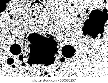Black splashes hand made tracing from sketch Vector Illustration