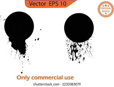 Black splashes isolated on white background. Set of black paint, ink brush strokes, brushes, lines. Black paint, ink brush strokes, brushes, lines set. Ink brush strokes bundle. Brush strokes text box