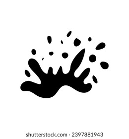 Black splashes on white background