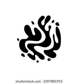 Black splashes on white background
