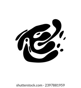 Black splashes on white background