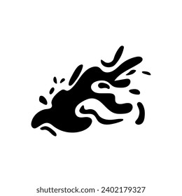 Black splashes on white background