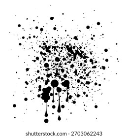 Black splatter background with ink or paint