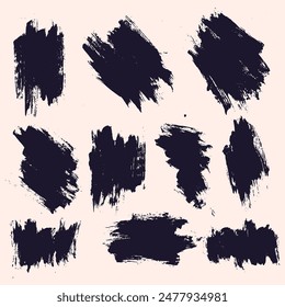 Black splatter brush stroke background set