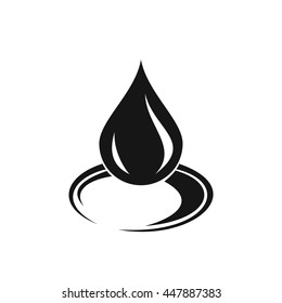 Black spleshing water drop icon. water sign. water drop piture