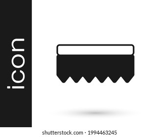 Black Sponge icon isolated on white background. Wisp of bast for washing dishes. Cleaning service logo.  Vector