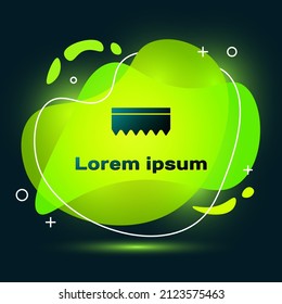 Black Sponge icon isolated on black background. Wisp of bast for washing dishes. Cleaning service logo. Abstract banner with liquid shapes. Vector