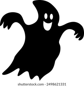 Black spooky ghost silhouette for Halloween