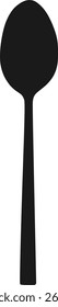 Ícone de colher preta em estilo plano. Símbolo simples de utensílio de cozinha usado para comer, cozinhar ou servir alimentos. Ideal para culinária, restaurante, receita ou temas relacionados à cozinha.