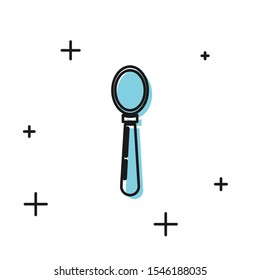 Black Spoon icon isolated on white background. Cooking utensil. Cutlery sign.  Vector Illustration